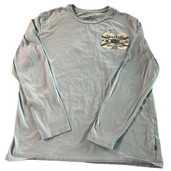 Nautica Long Sleeve T-Shirt - Mens Size XXL - 2XL - Light Blue - Picture 1 of 4